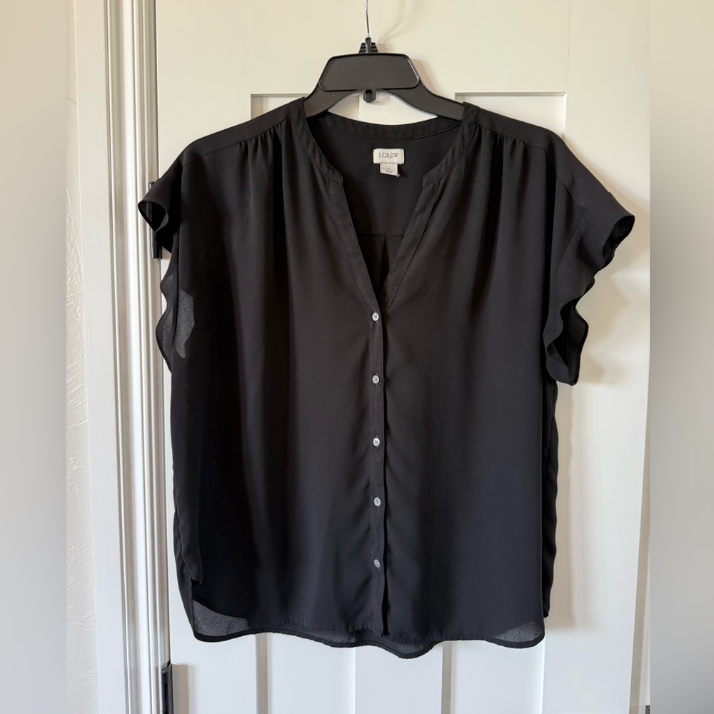 J. Crew Black Button-Up Blouse